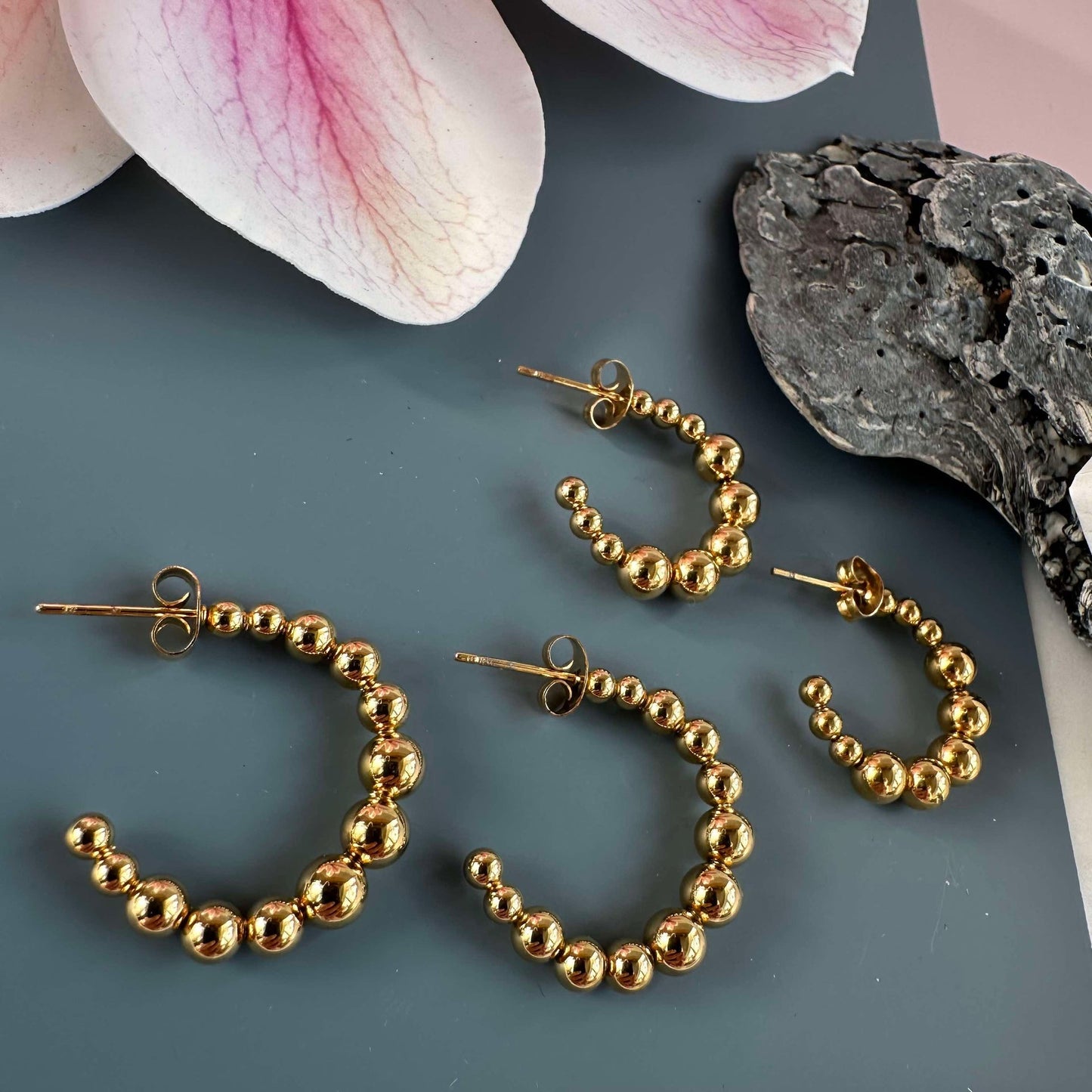 Øreringer Gunilla 20 mm - 18k forgylt