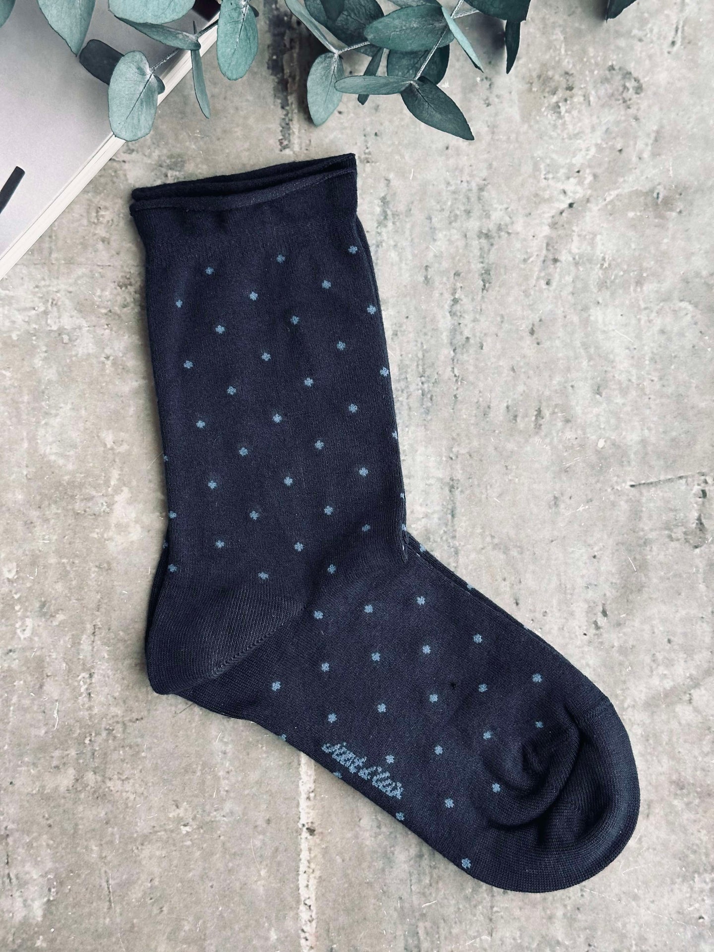 Strømper Bambus - Navy Dot