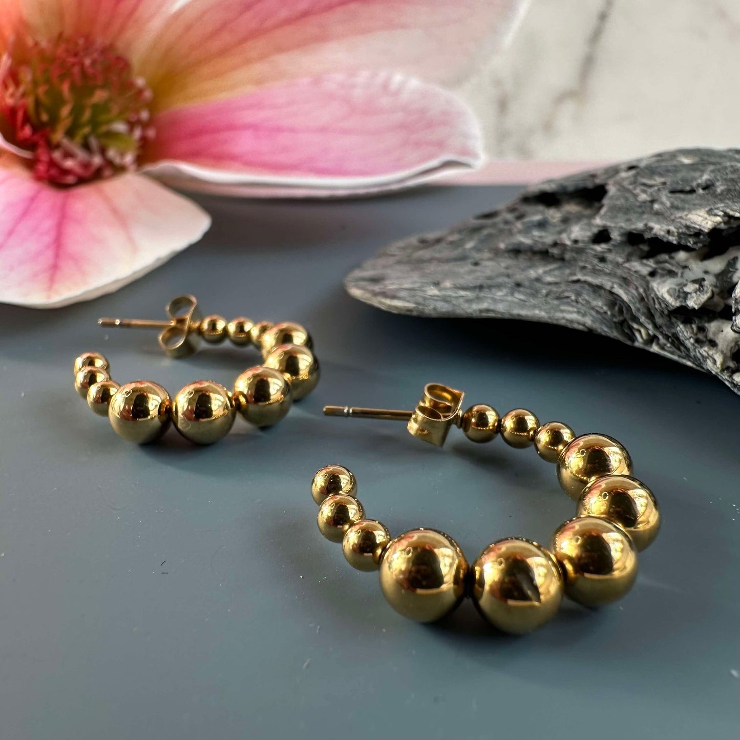 Øreringer Gunilla 20 mm - 18k forgylt