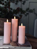 LED Blokklys / Rosa – 3 stk Rustikk dia 5 cm