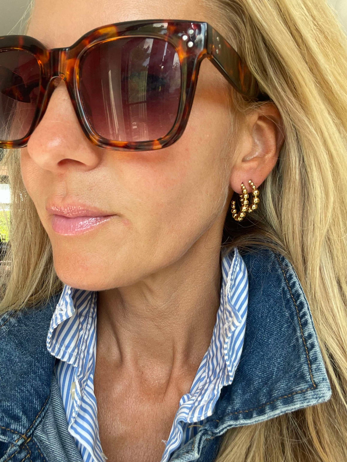 Øreringer Gunilla 25 mm - 18k forgylt
