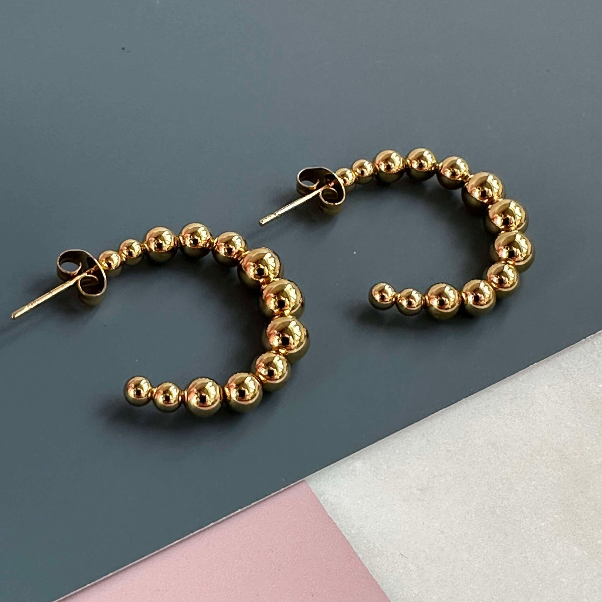 Øreringer Gunilla 25 mm - 18k forgylt