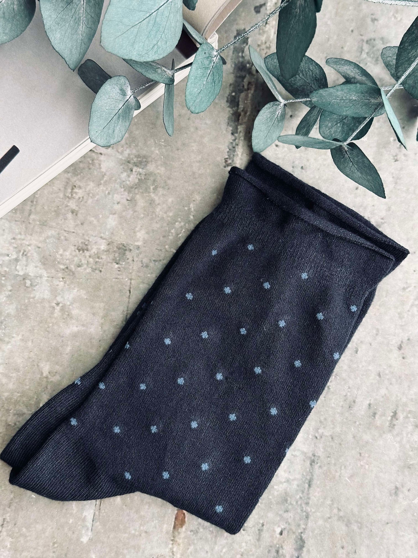 Strømper Bambus - Navy Dot