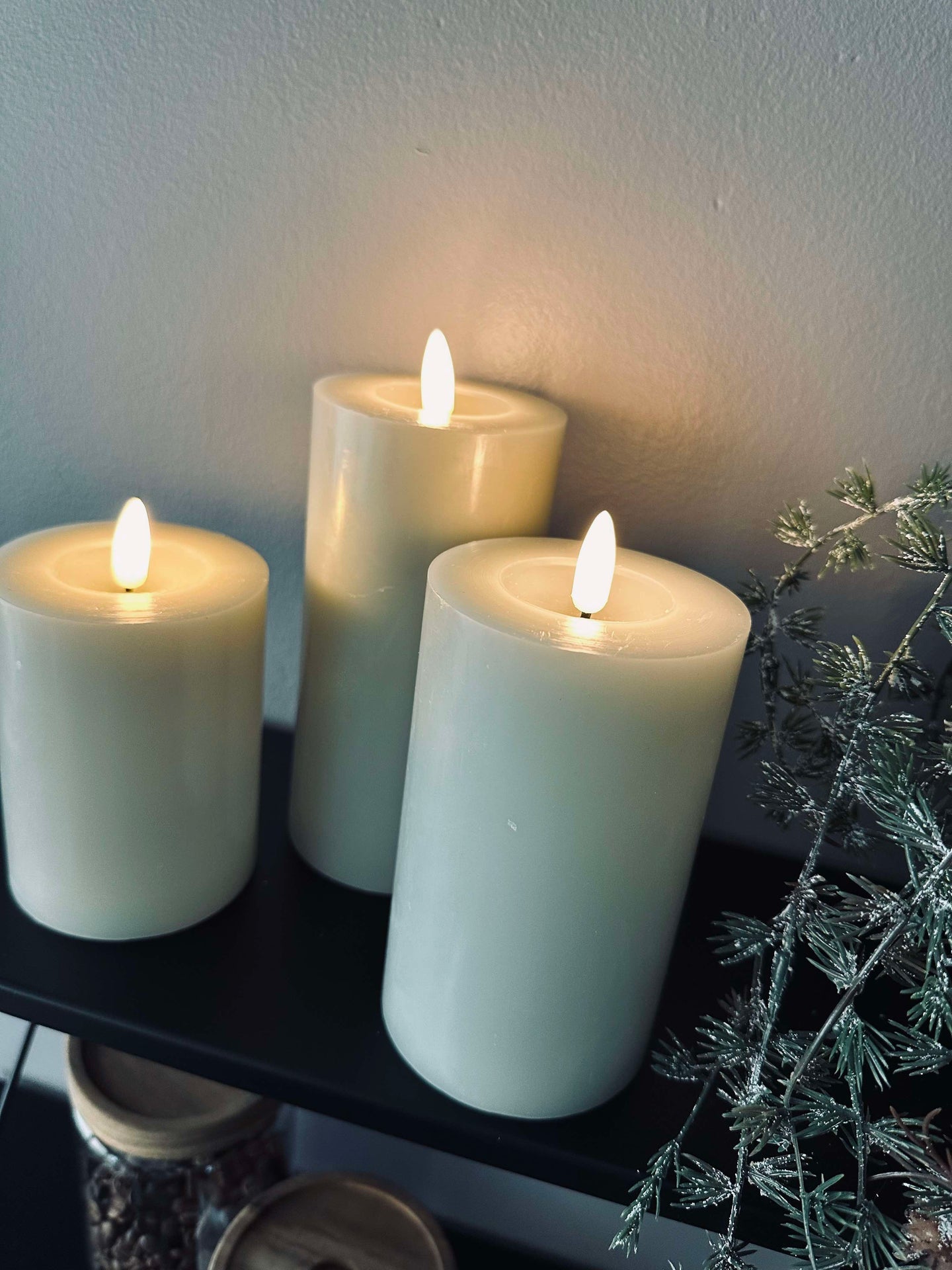 LED bloklys / Mint – 3 stk bloklys