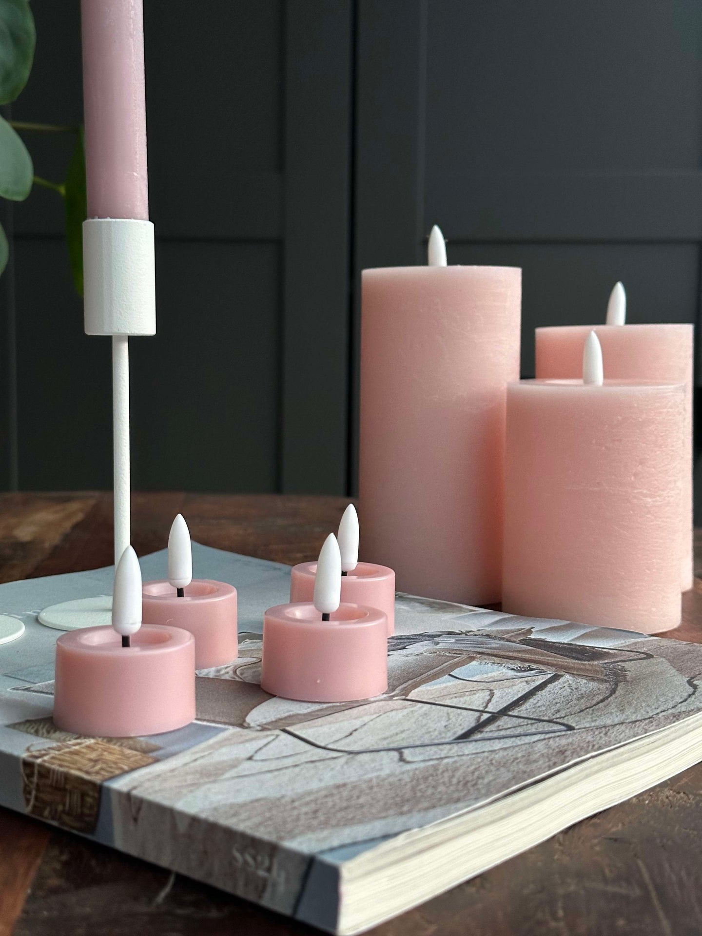 LED-lys pakke med 9 LED-lys - Rosa