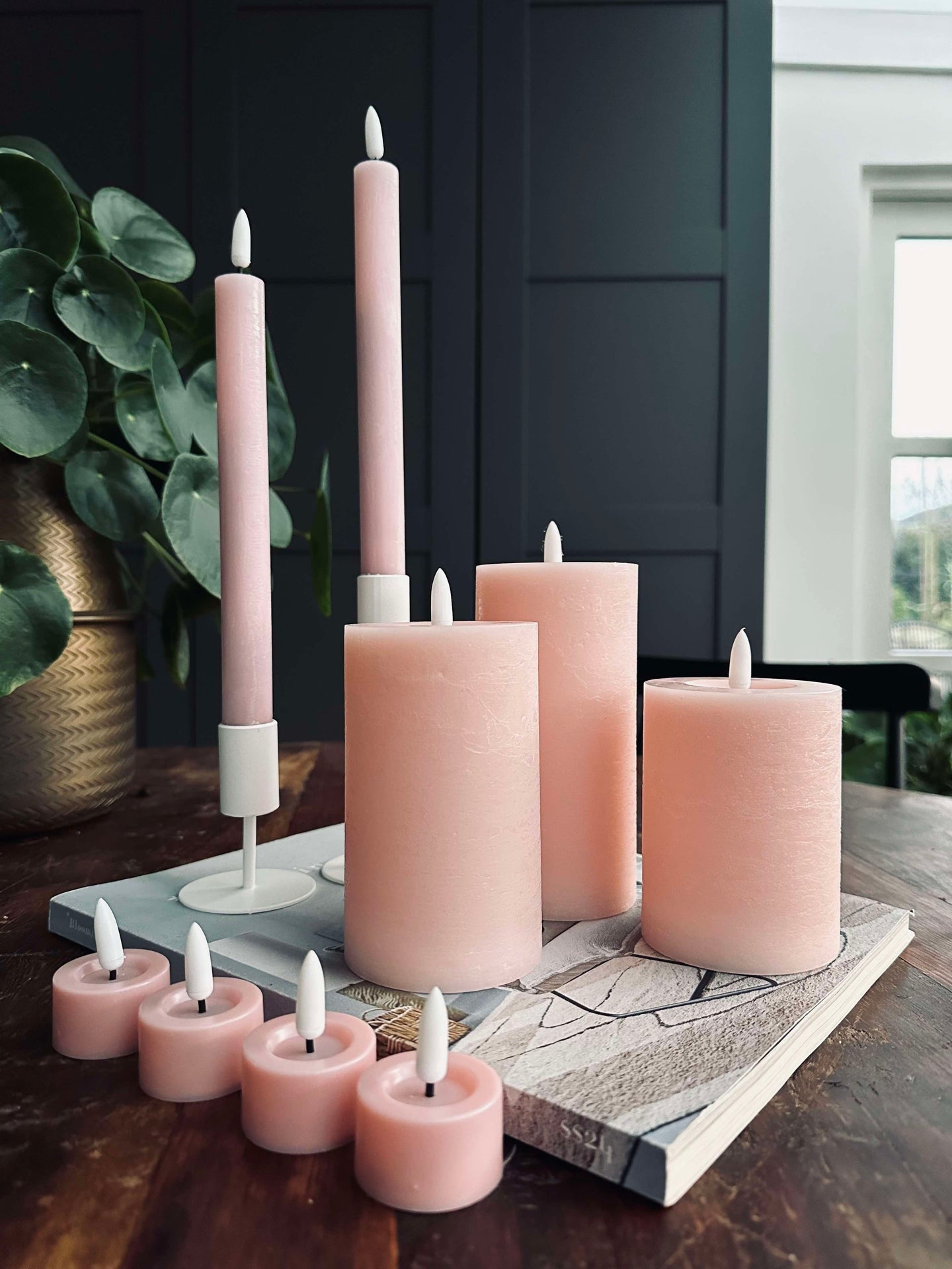 LED-lys pakke med 9 LED-lys - Rosa