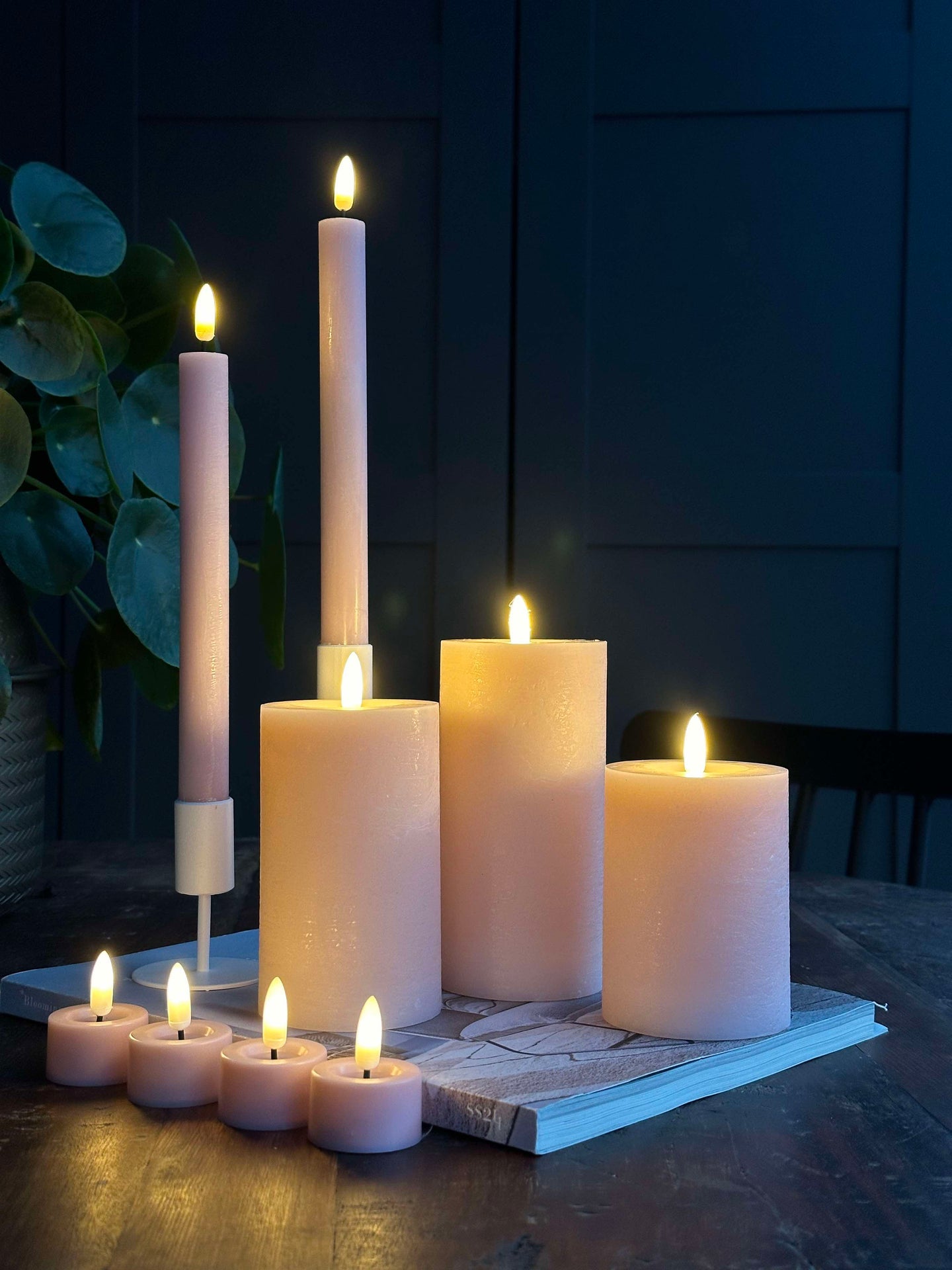 LED-lys pakke med 9 LED-lys - Rosa
