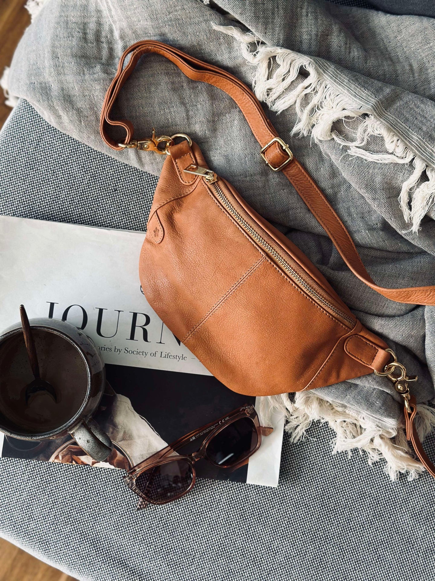 Bumbag Molly - Cognac / gull