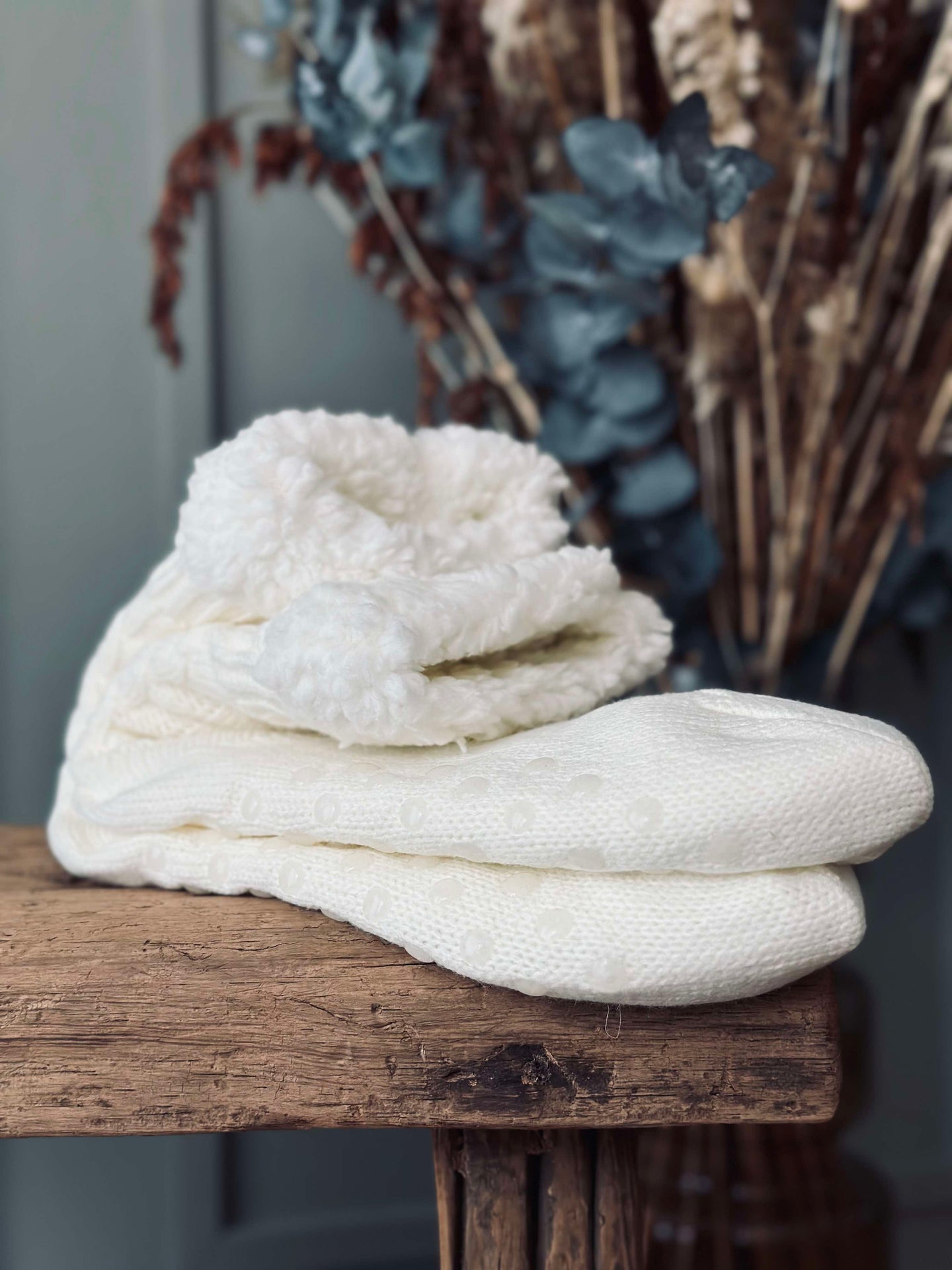 Sokker Fleece off-white