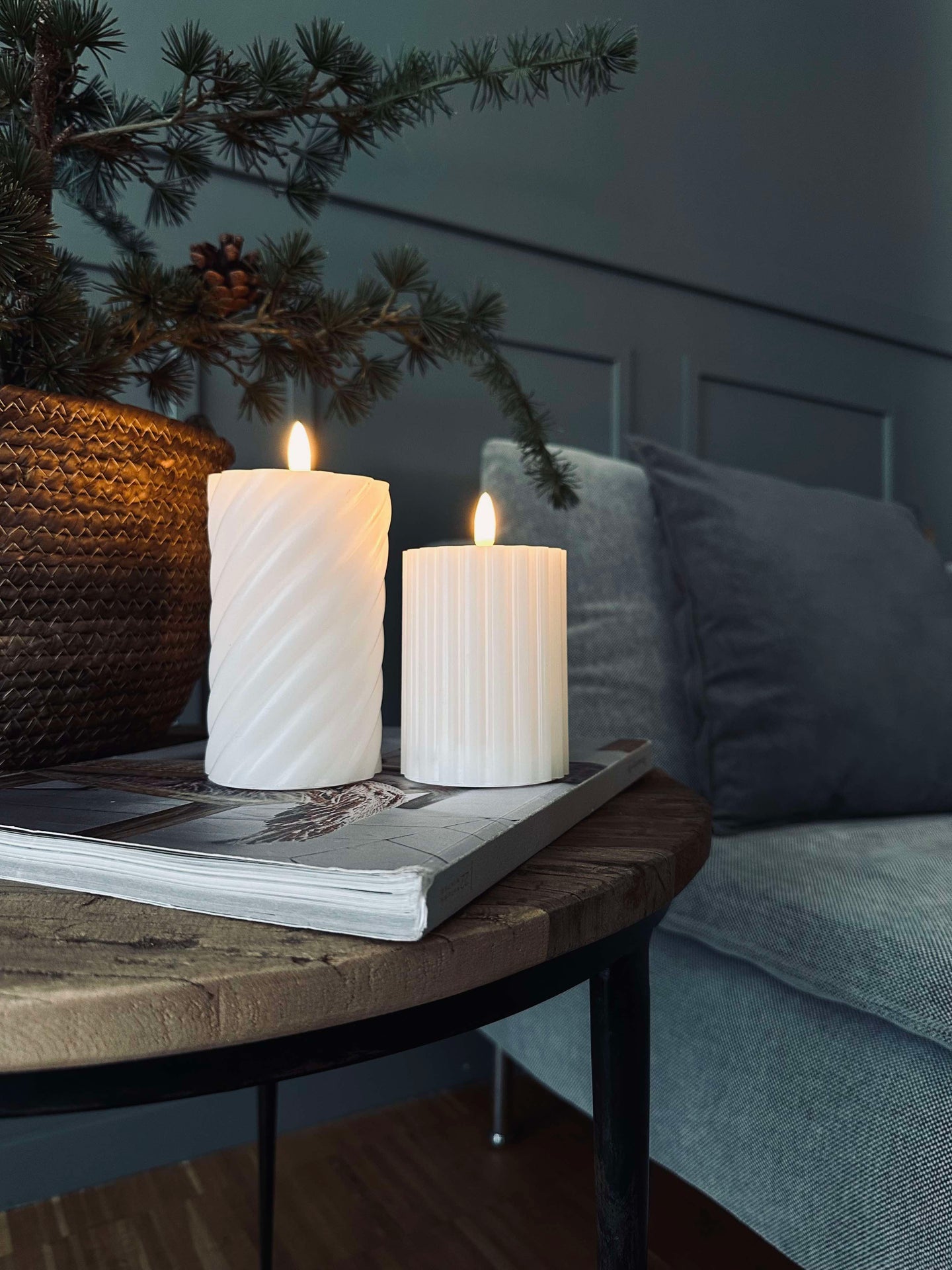 LED blokklys / Design – 2 stk Hvit stripe
