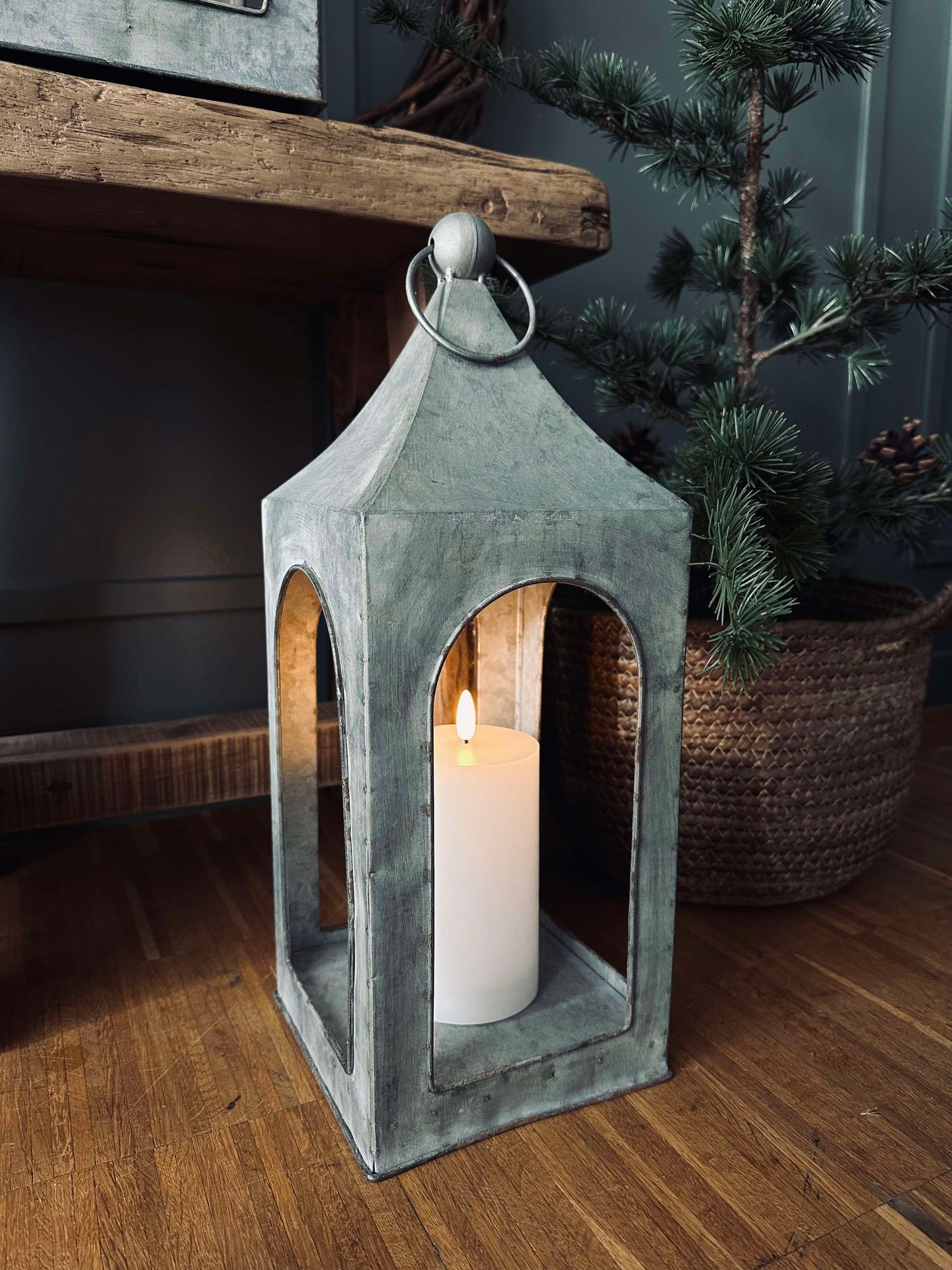 Lanterne i sink - 40 cm