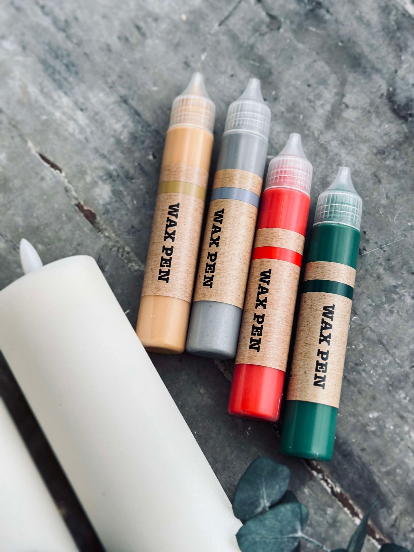 Tusjer til dekorasjon på lys - Wax pen