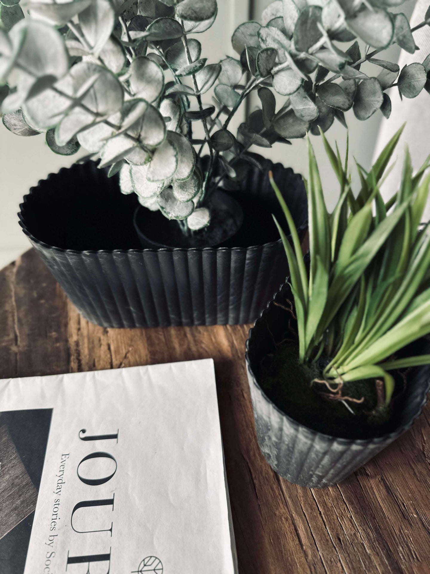 Urtepotte oval - Betonglook stor