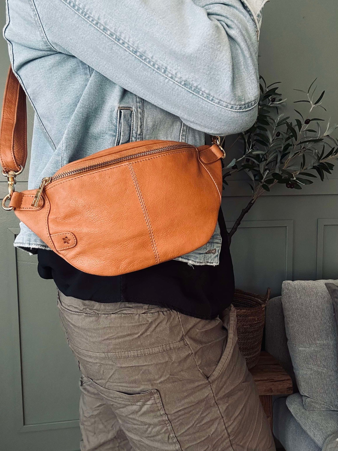 Bumbag Molly - Cognac / gull