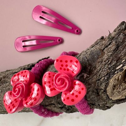 Håraccessories-sett Signe - Rosa