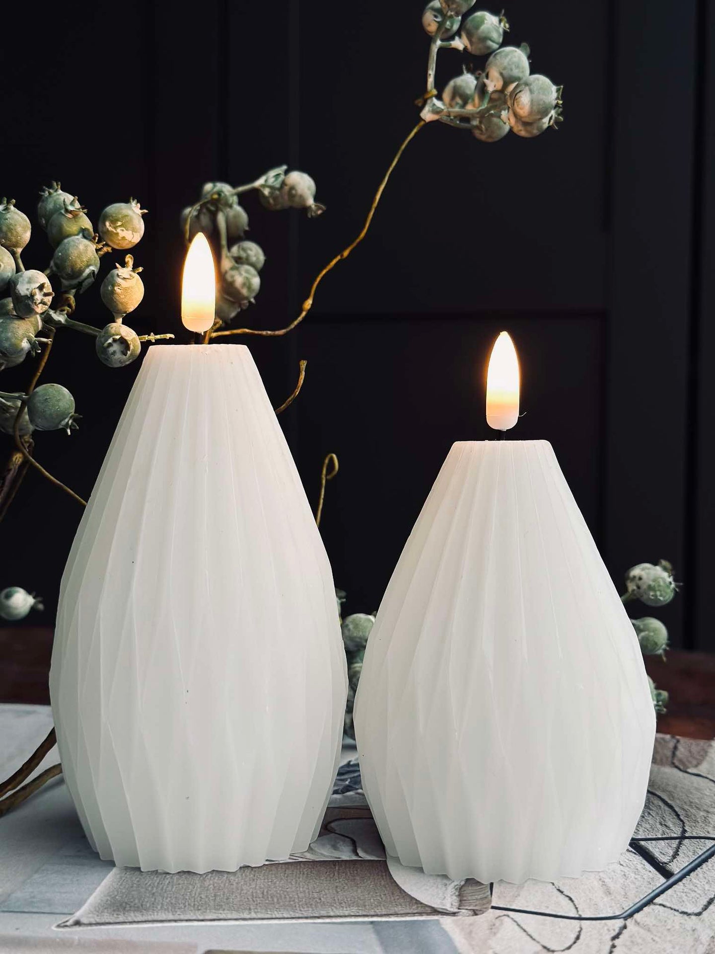LED Blokklys / Riller – 2 stk Hvit