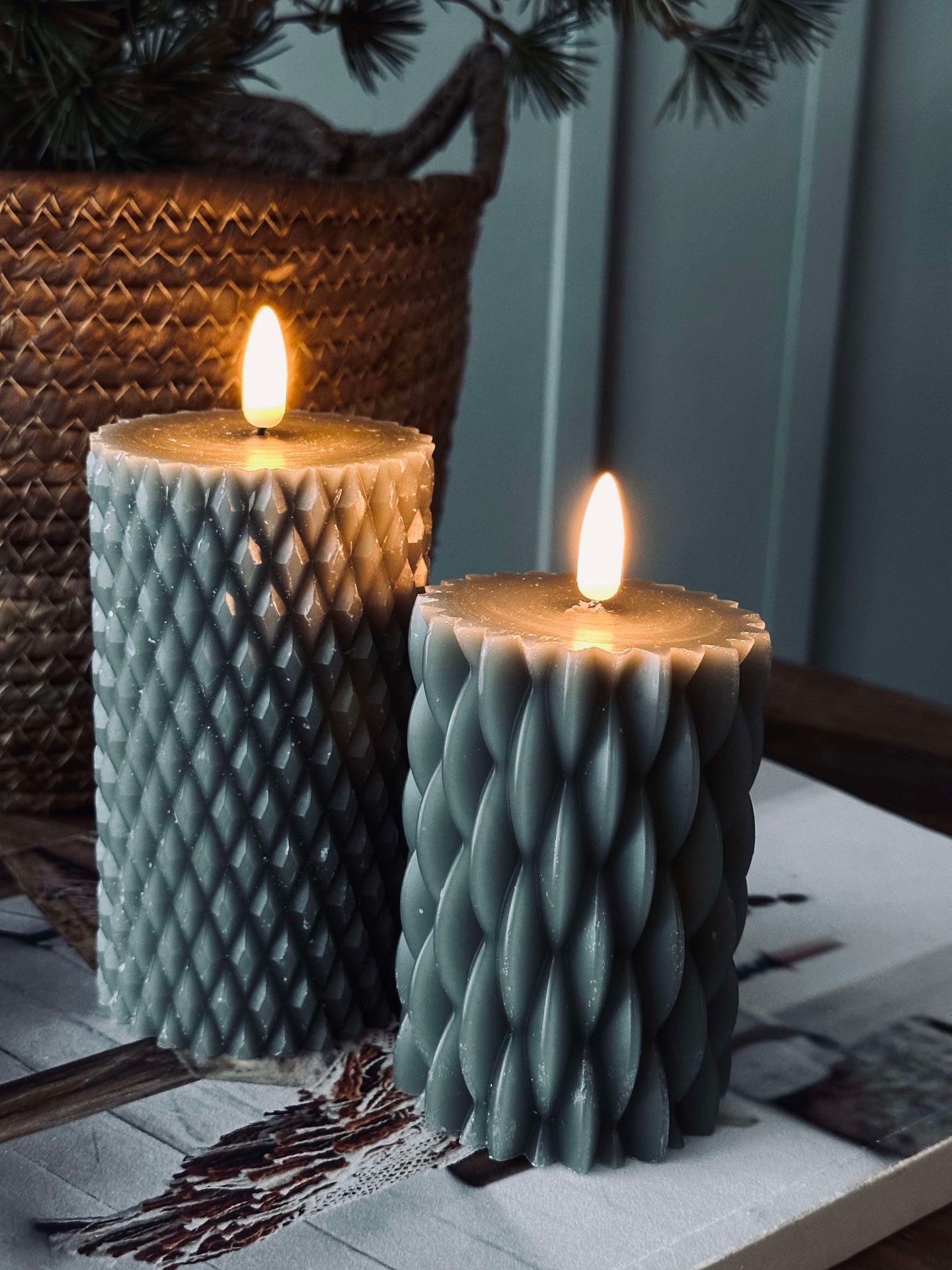 LED bloklys / design – 2 stk grønn