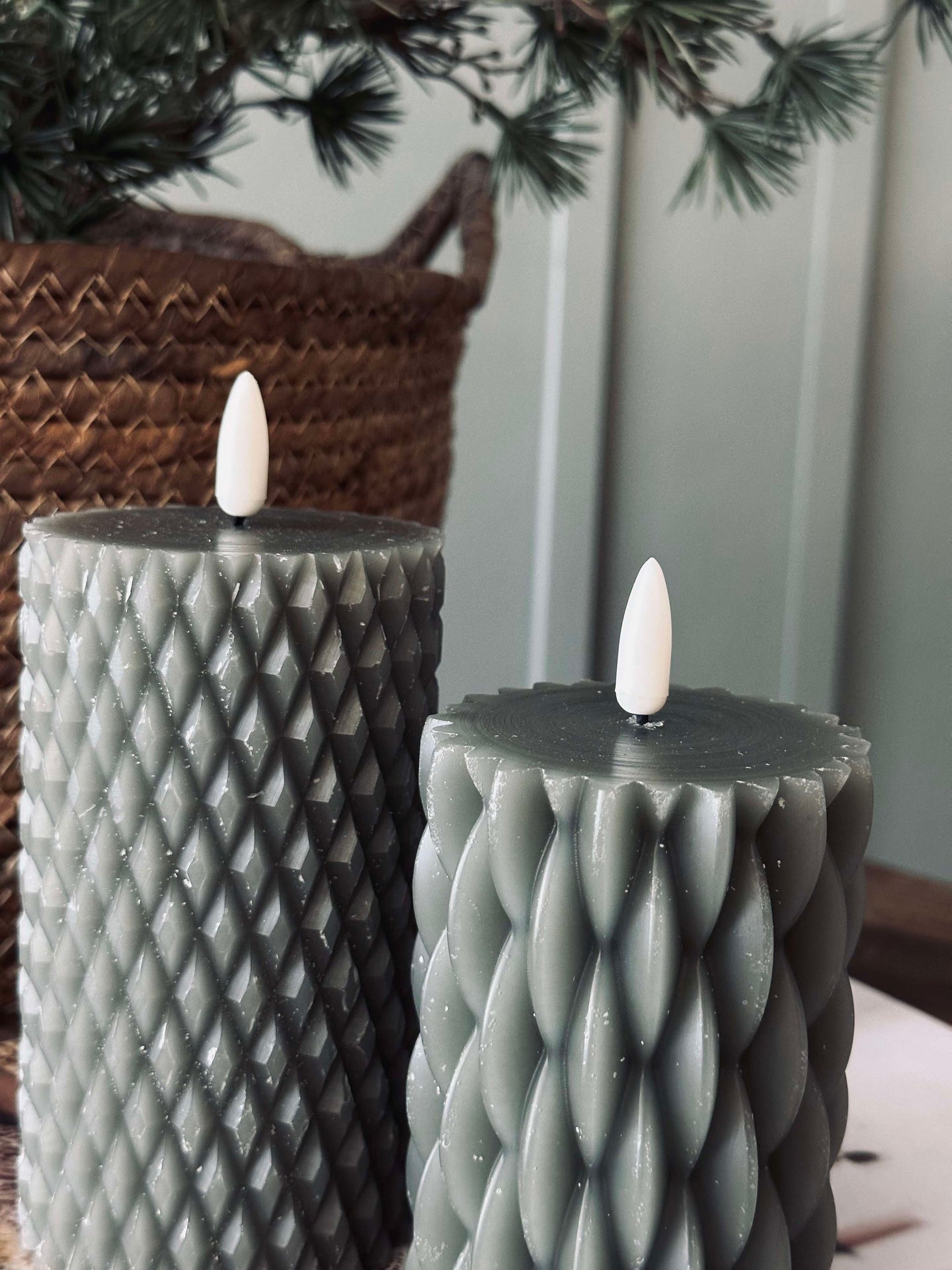 LED bloklys / design – 2 stk grønn