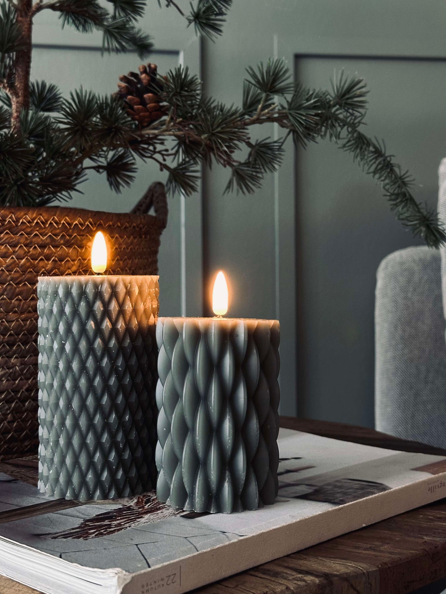 LED bloklys / design – 2 stk grønn