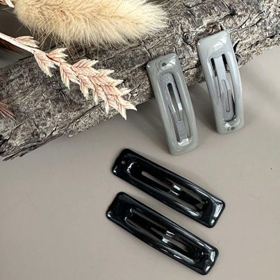 Hårspenner Black / Grey - 4 stk.