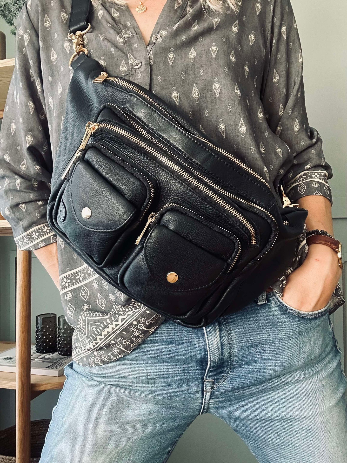 Bumbag Big Deluxe - Black / Gold