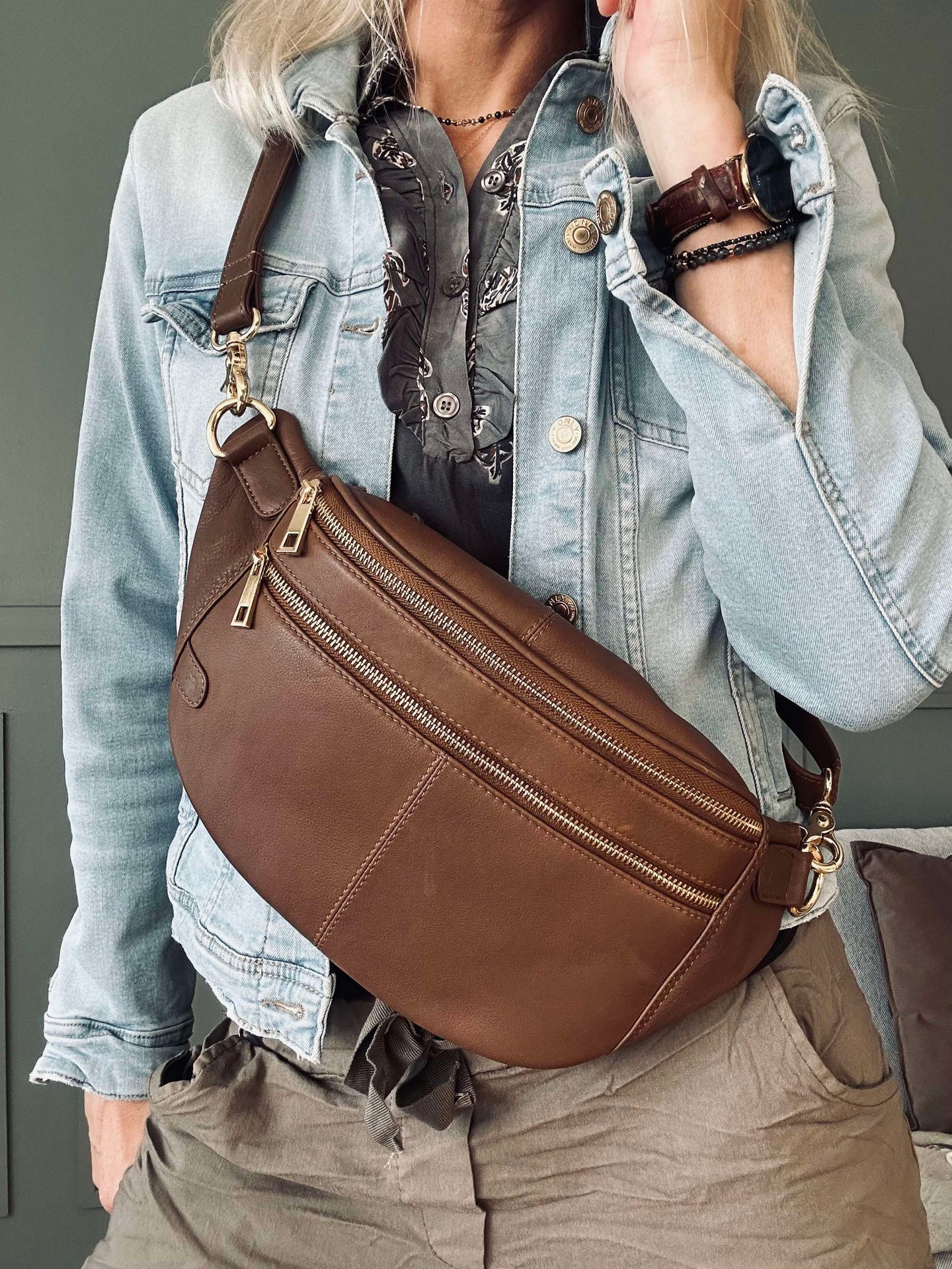 Bumbag Astrid - Coffee / Gold