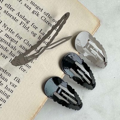 Hårklemmer Mina Black / Grey 4 stk