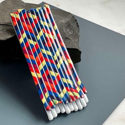 Hårnåler color stripes - 10 stk