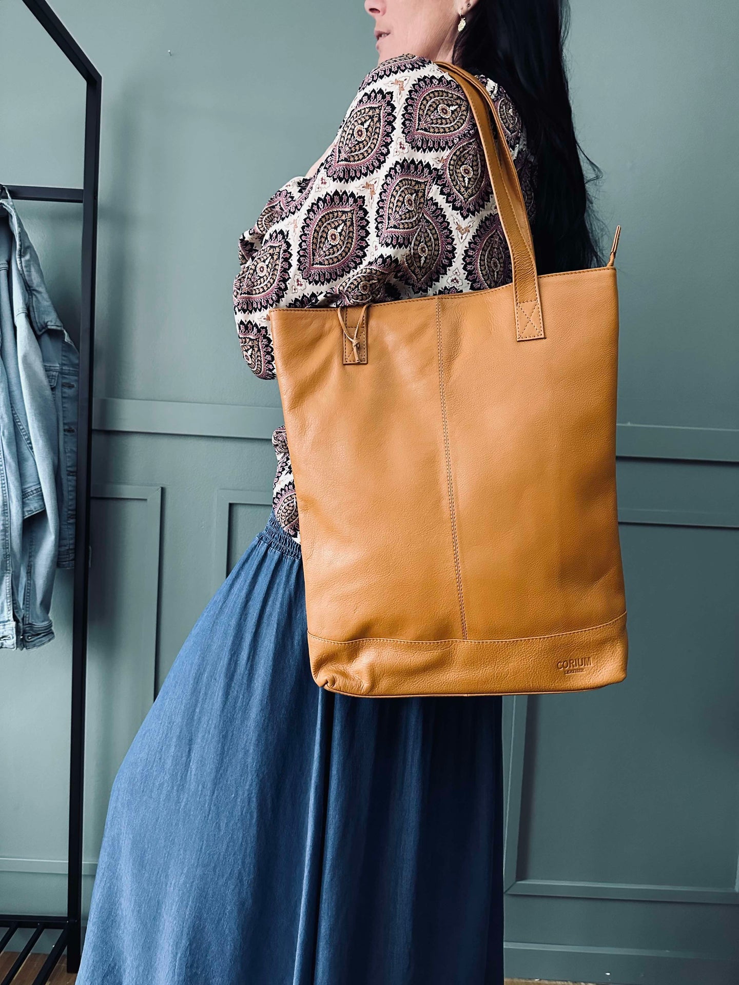 Shopper Marina i mykt skinn - Cognac