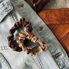 Hårelastikker Scrunchie Brown - 2 stk