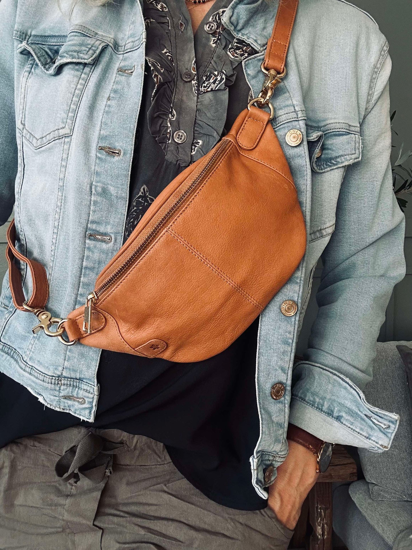 Bumbag Molly - Cognac / gull