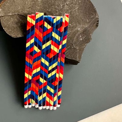Hårnåler color stripes - 10 stk