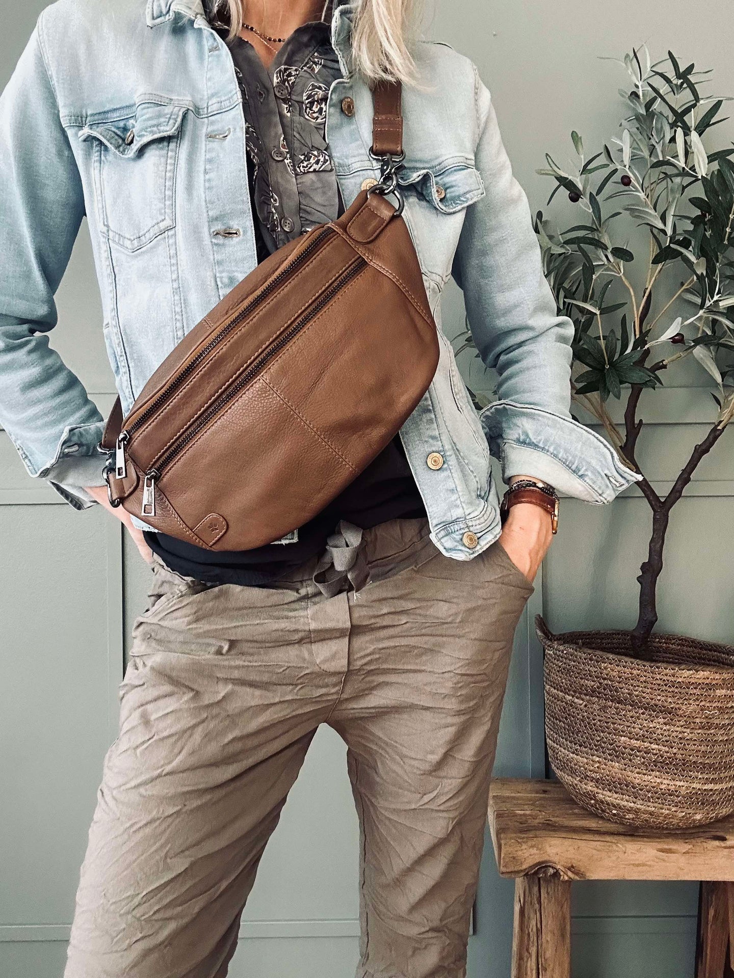 Bumbag Astrid - Coffee / Gunmetal