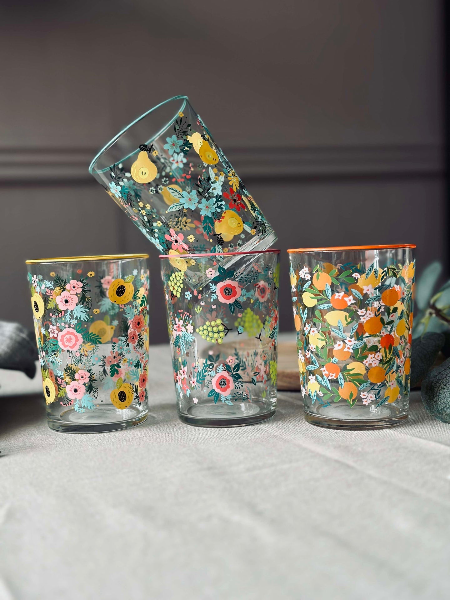 Drikkeglass FLORA - Sett med 4 glass