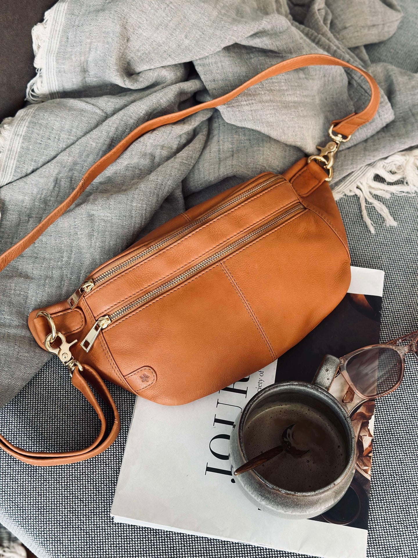 Bumbag Astrid - Cognac / Gull
