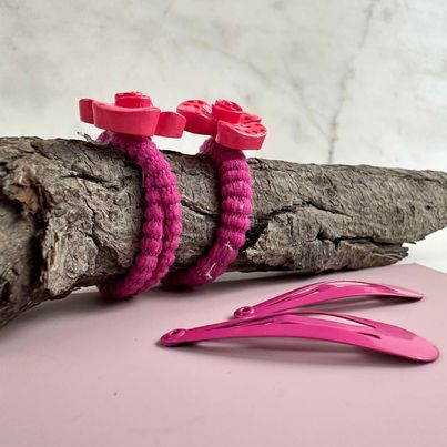 Håraccessories-sett Signe - Rosa