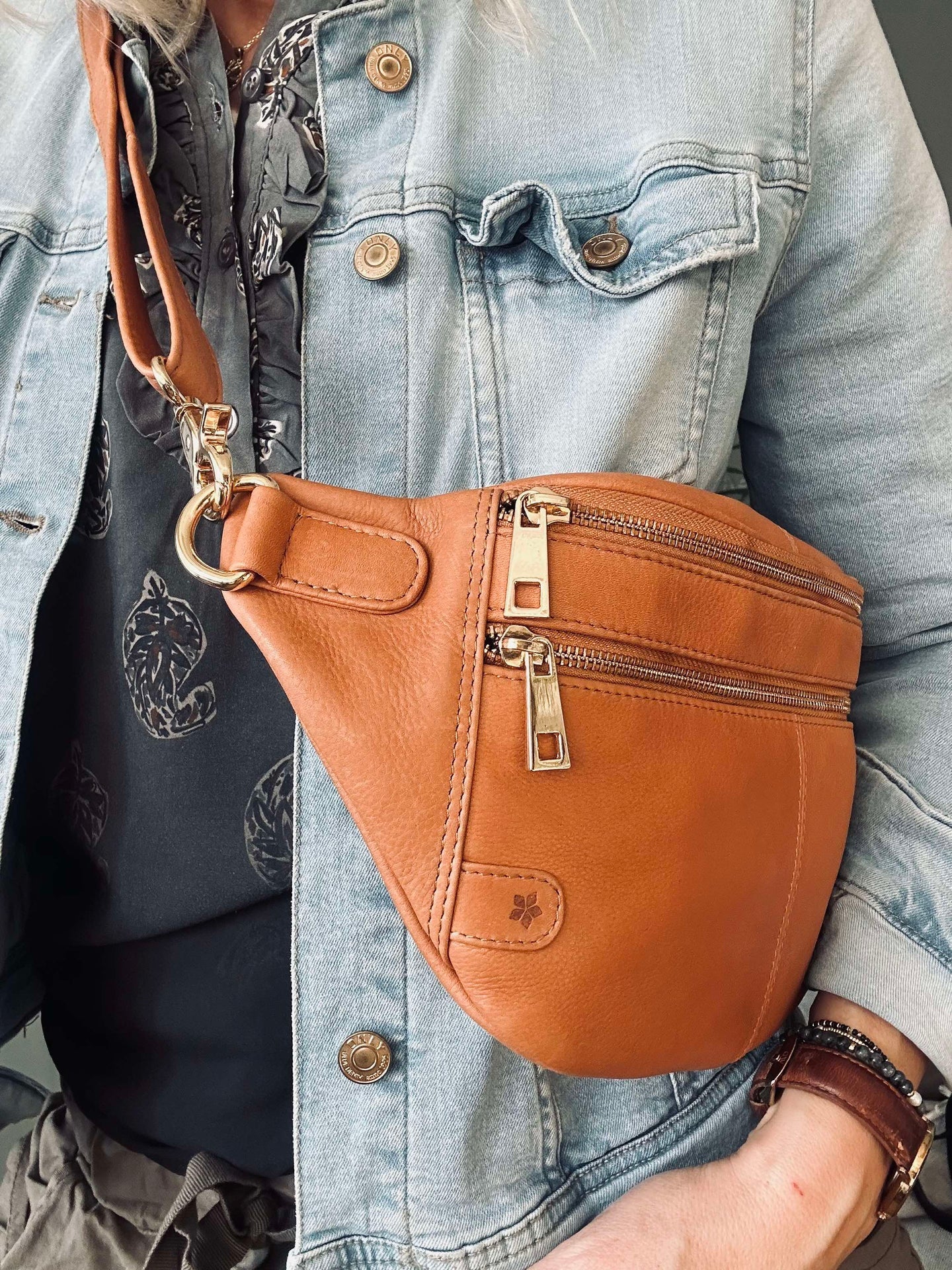 Bumbag Astrid - Cognac / Gull