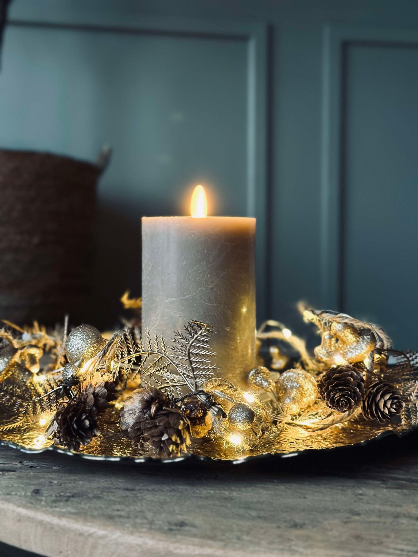 Fat / dekketallerken - Gull