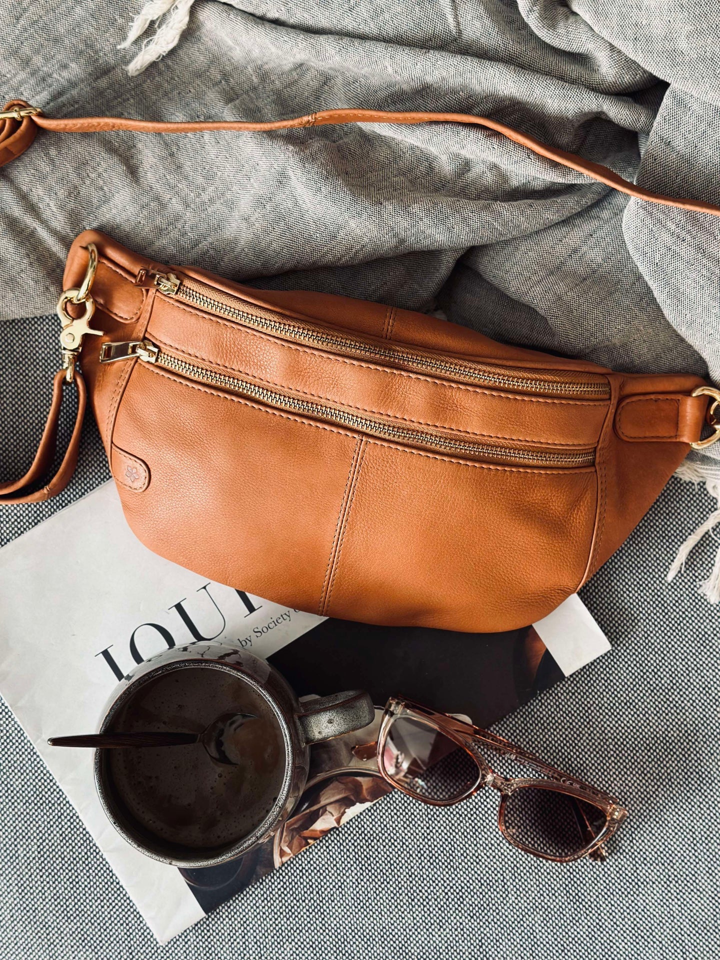 Bumbag Astrid - Cognac / Gull