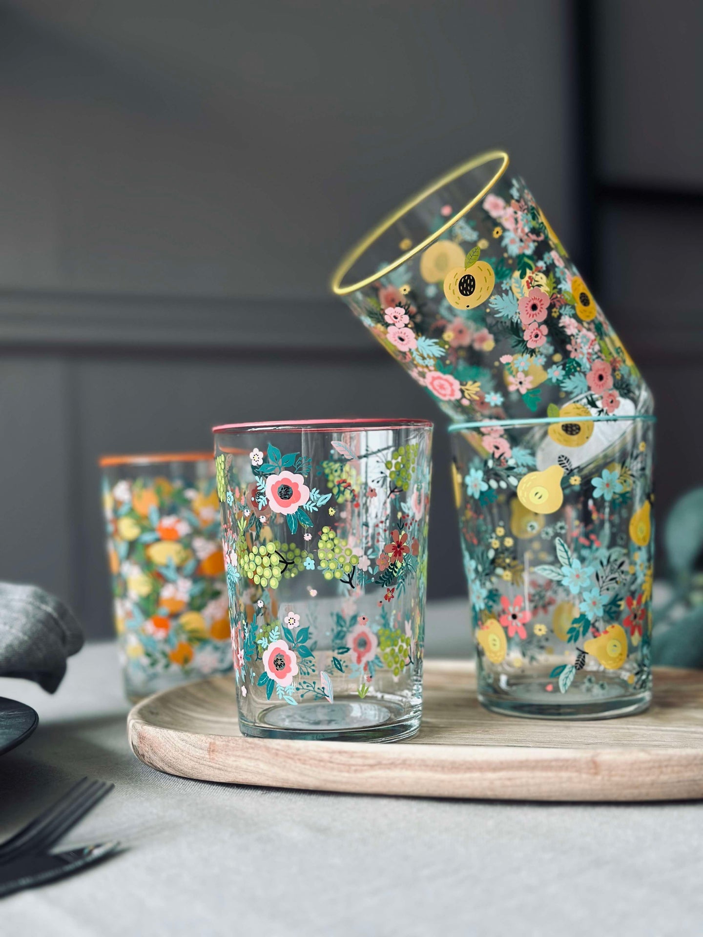 Drikkeglass FLORA - Sett med 4 glass