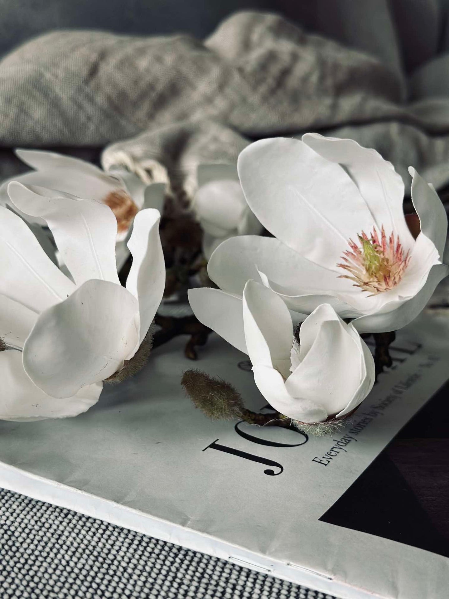 Blomst Magnolia - Hvit 88 cm