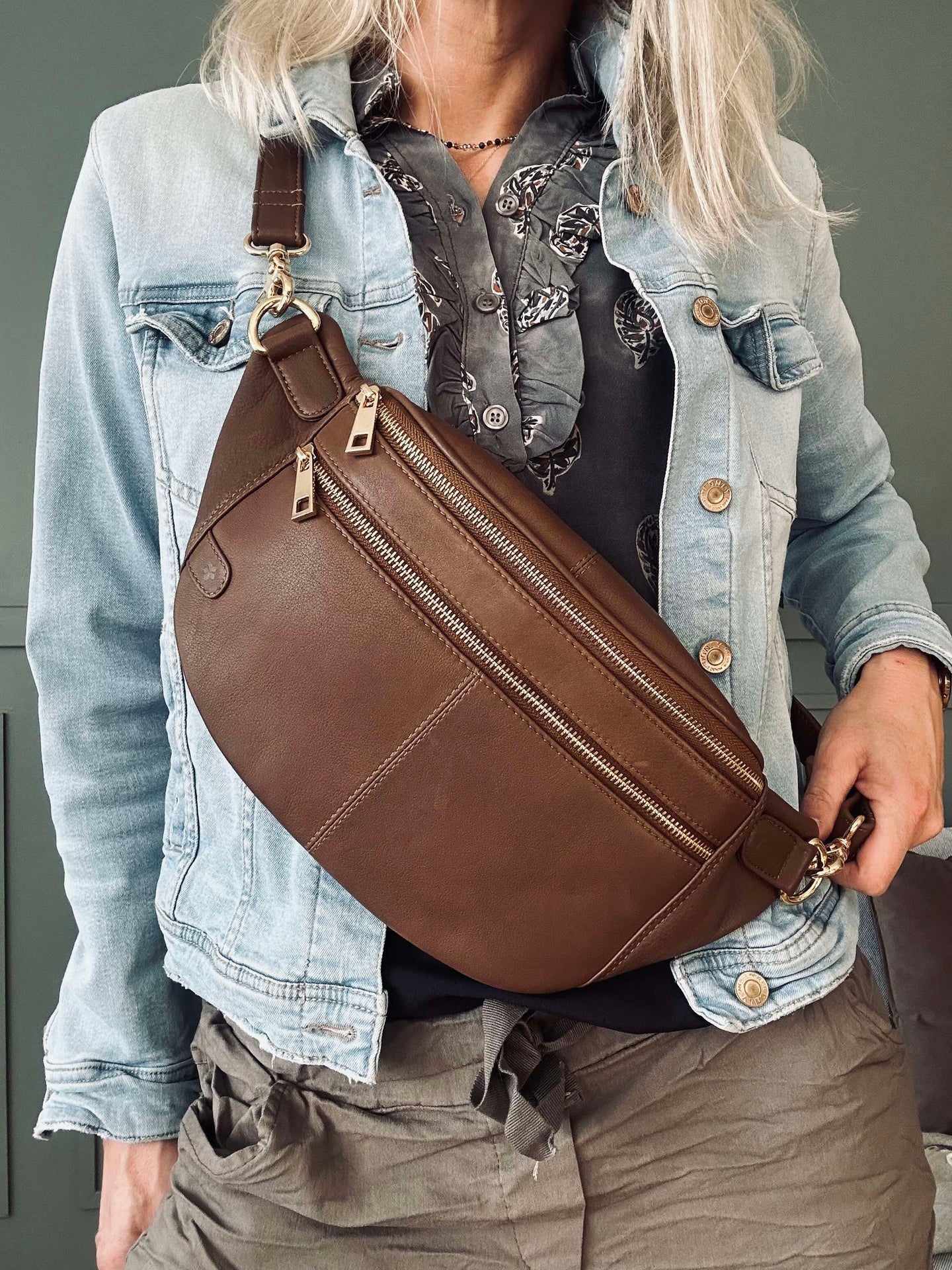 Bumbag Astrid - Coffee / Gold