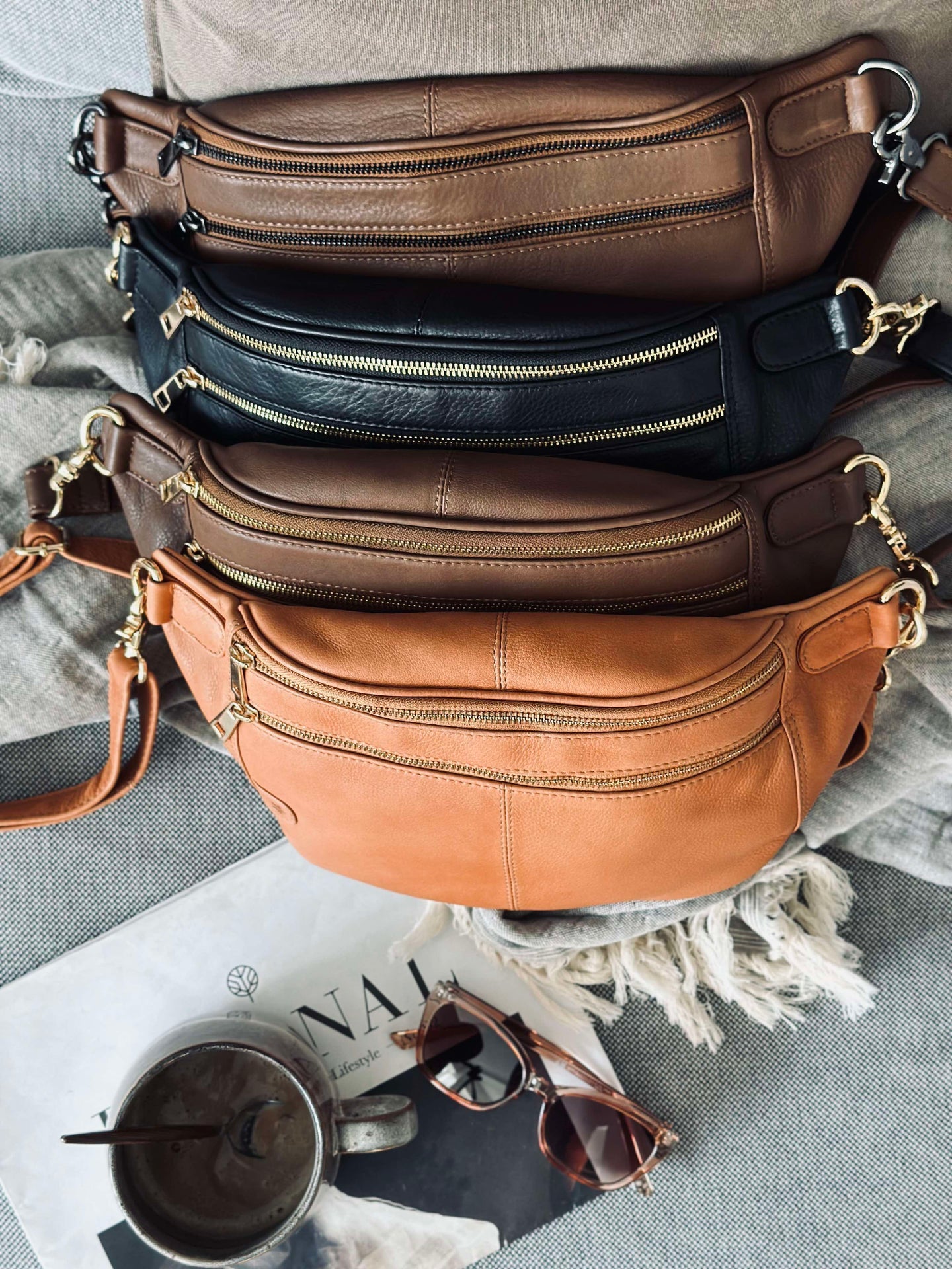 Bumbag Astrid - Cognac / Gull