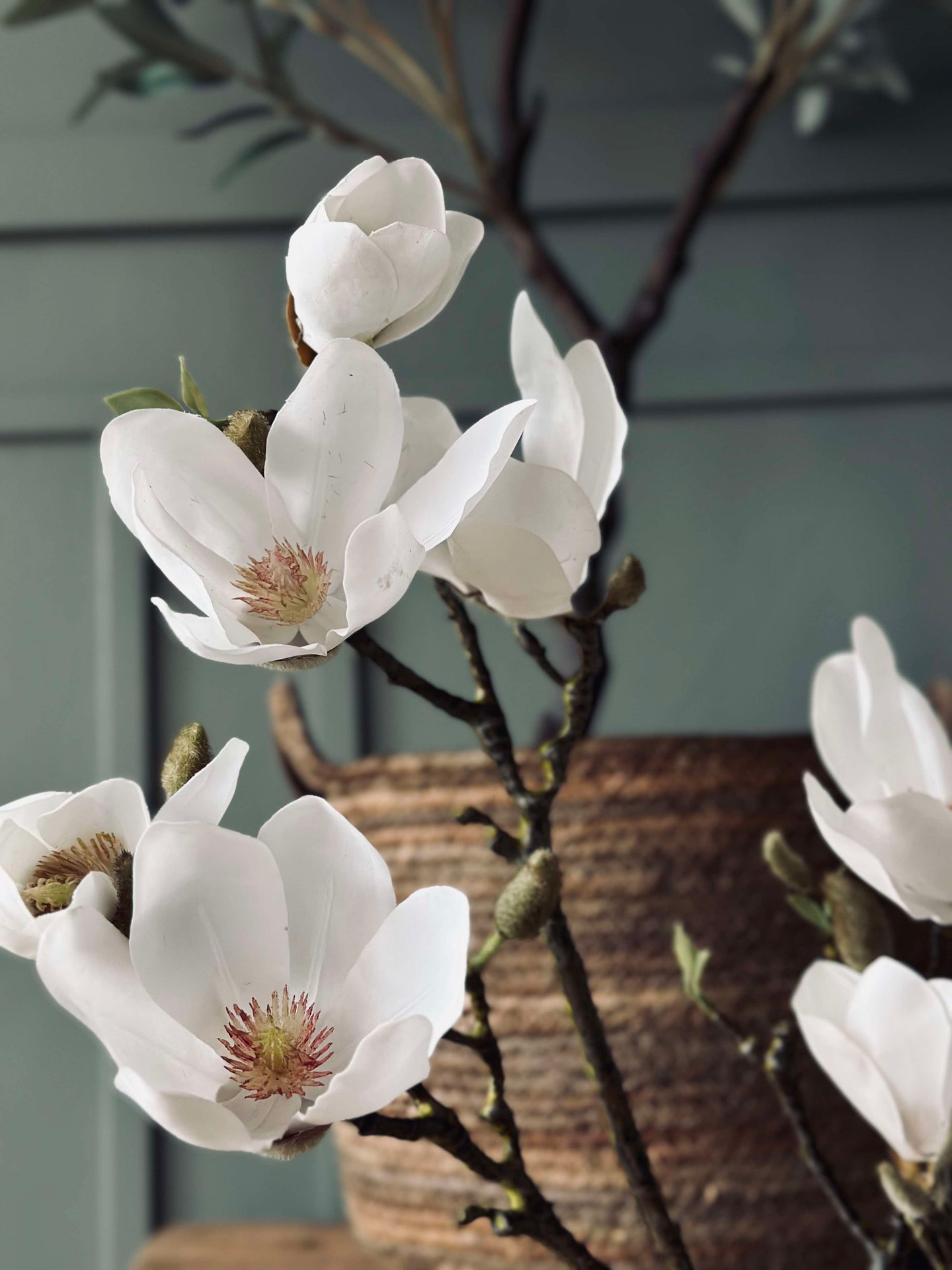 Blomst Magnolia - Hvit 88 cm