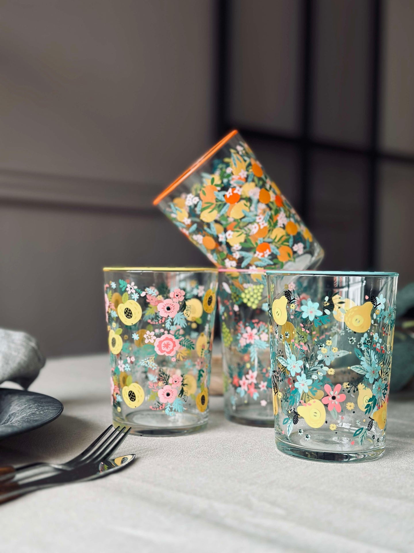 Drikkeglass FLORA - Sett med 4 glass