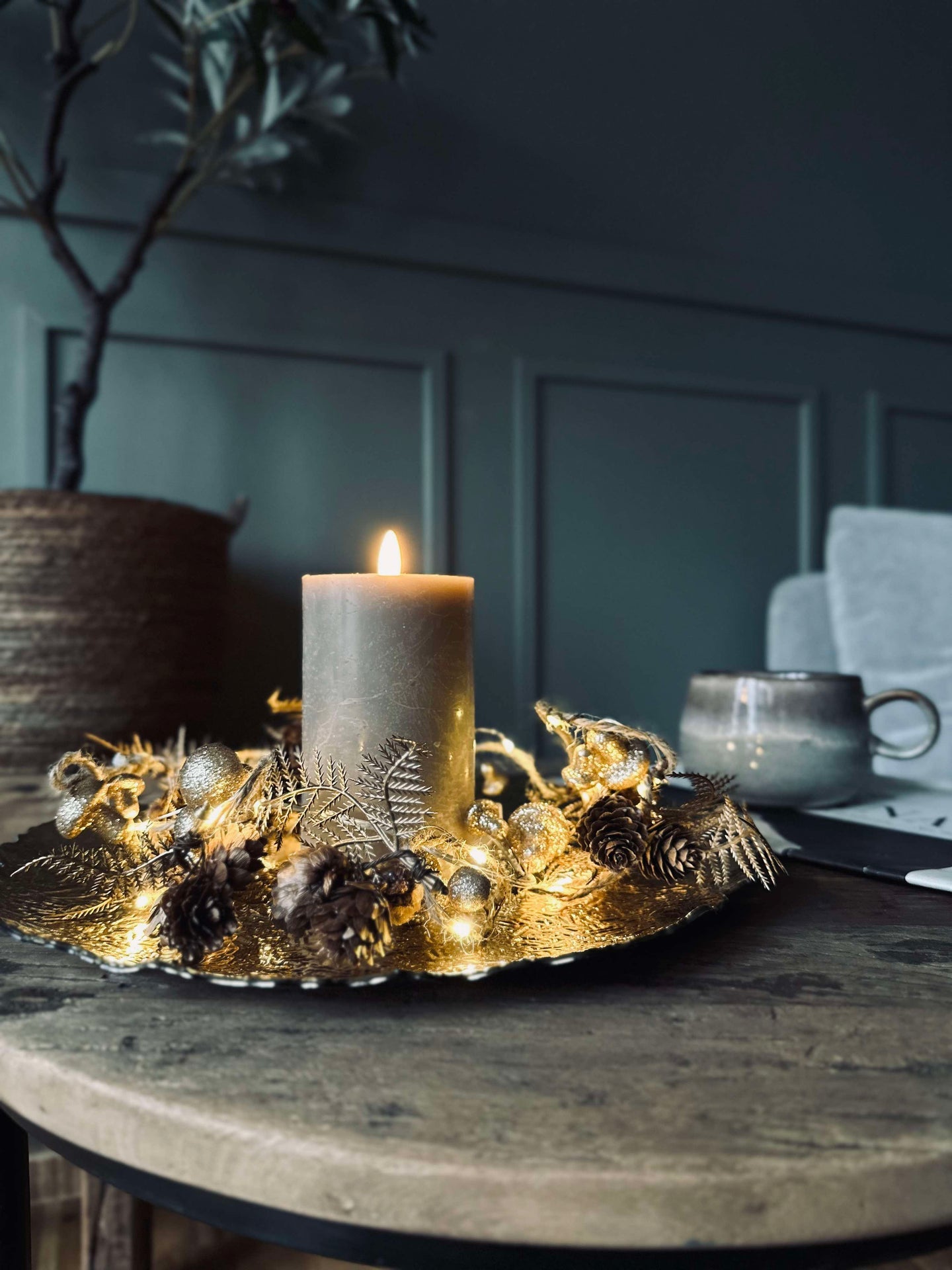 Fat / dekketallerken - Gull