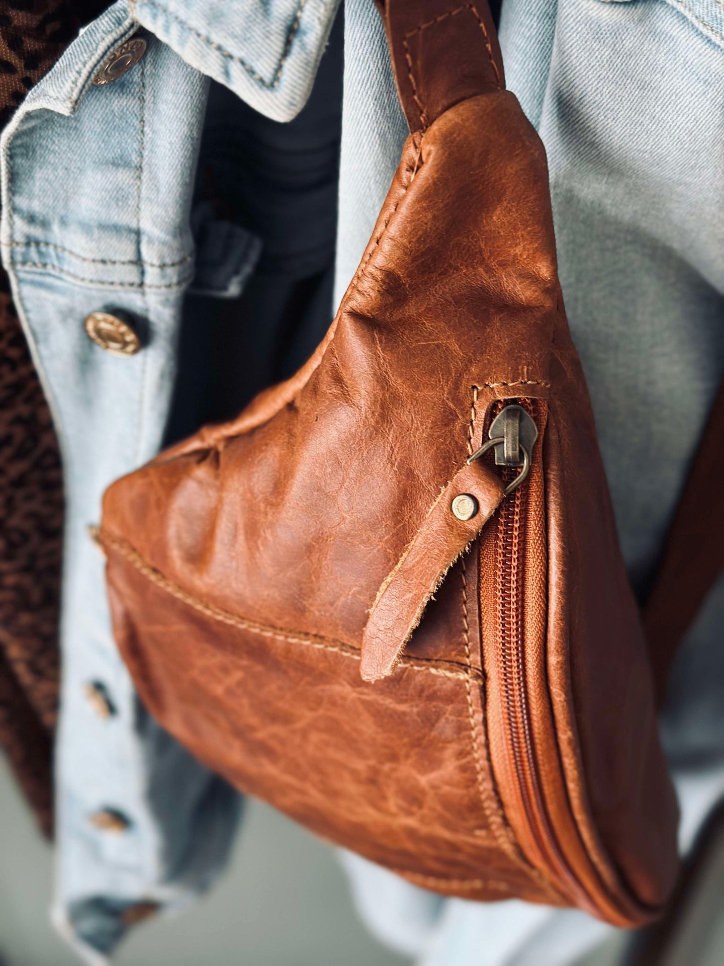 Bumbag Oline Cognac buffelskinn