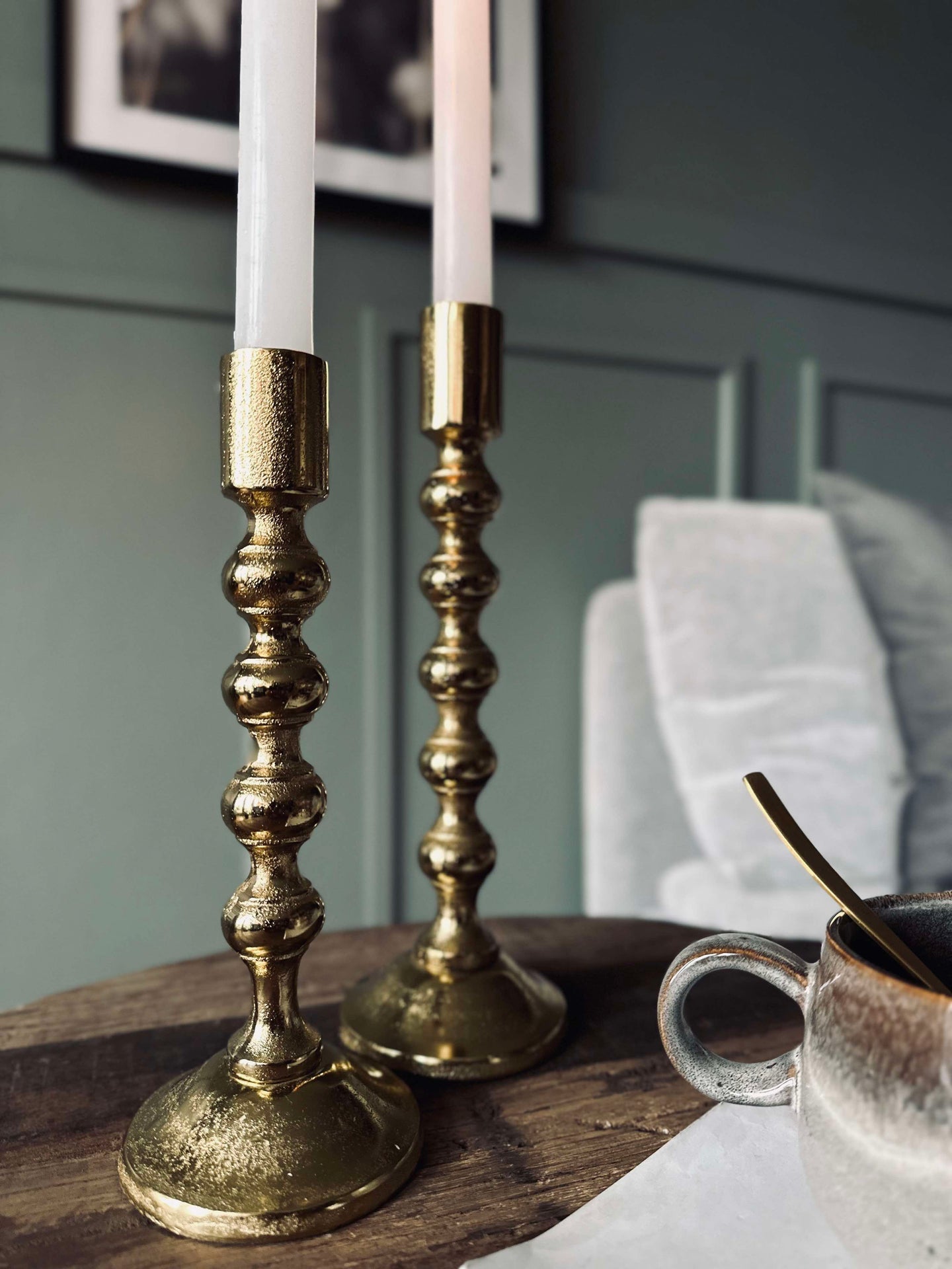 Lysestake med kuler H 21 cm