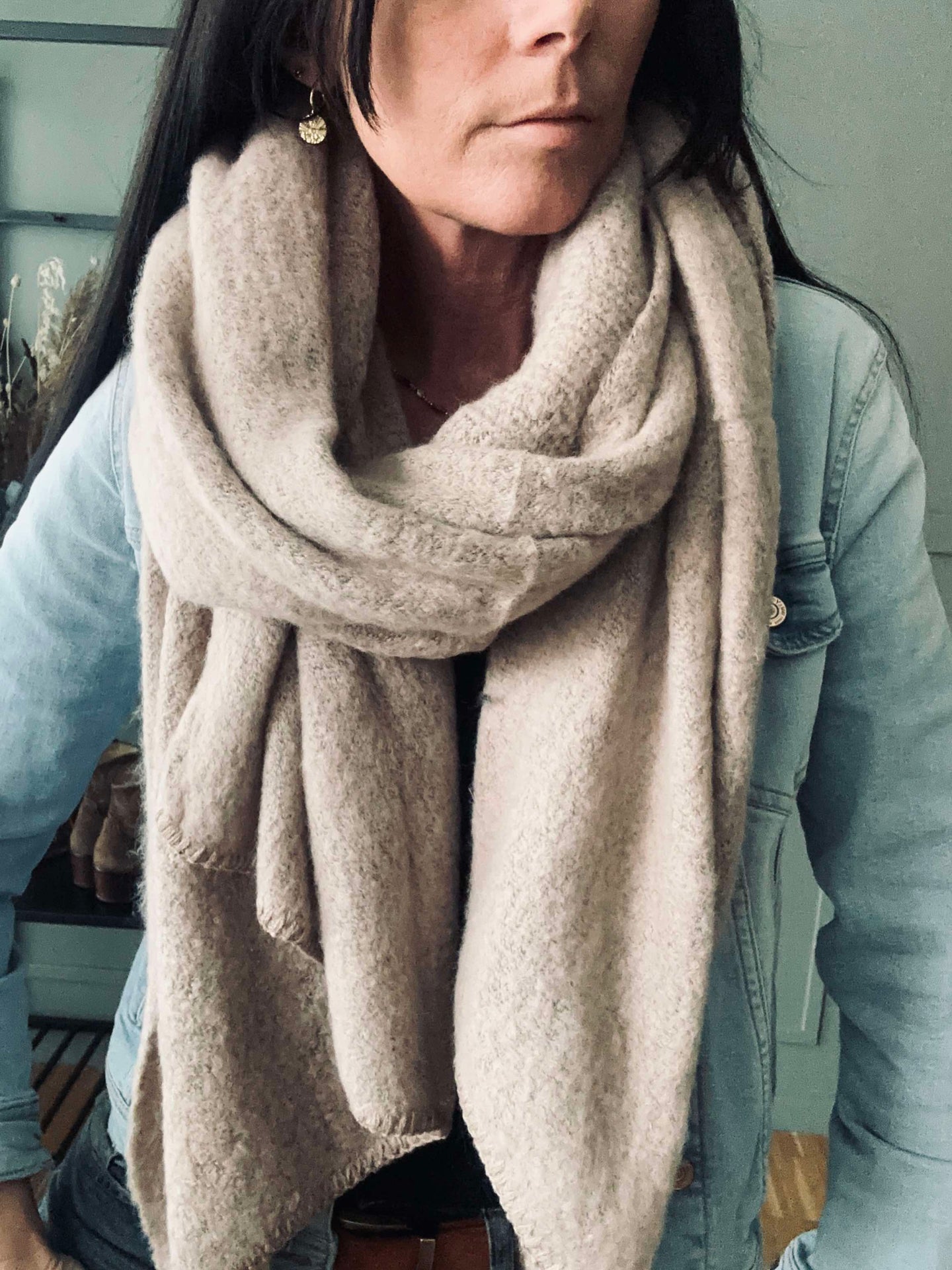 Skjerf MILA Beige / Rosa