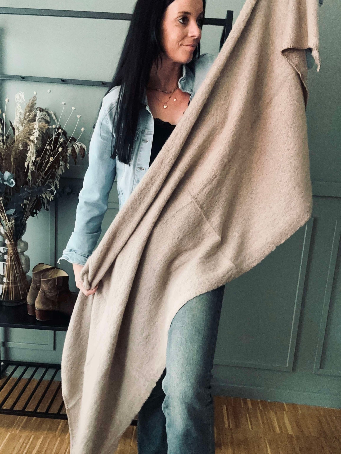 Skjerf MILA Beige / Rosa
